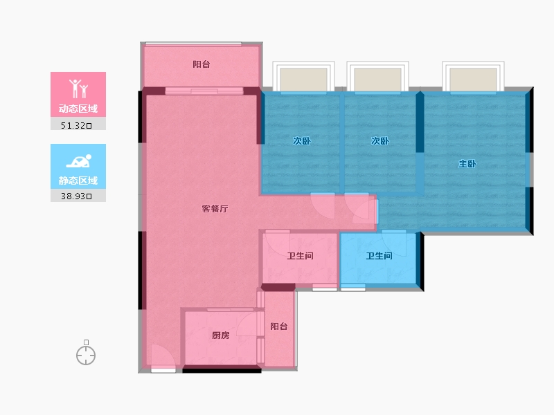 广东省-江门市-汇侨新城-83.00-户型库-动静分区