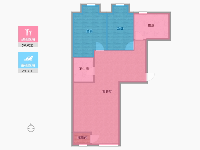 北京-北京市-万年花城三期-87.00-户型库-动静分区