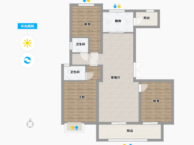 重庆-重庆市-卓越-102.00-户型库-采光通风