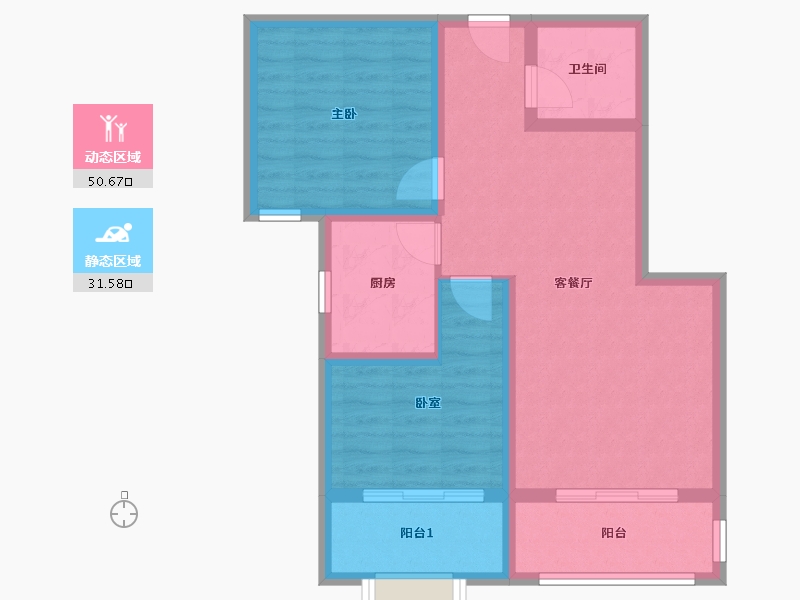 河北省-保定市-天保绿城-73.00-户型库-动静分区