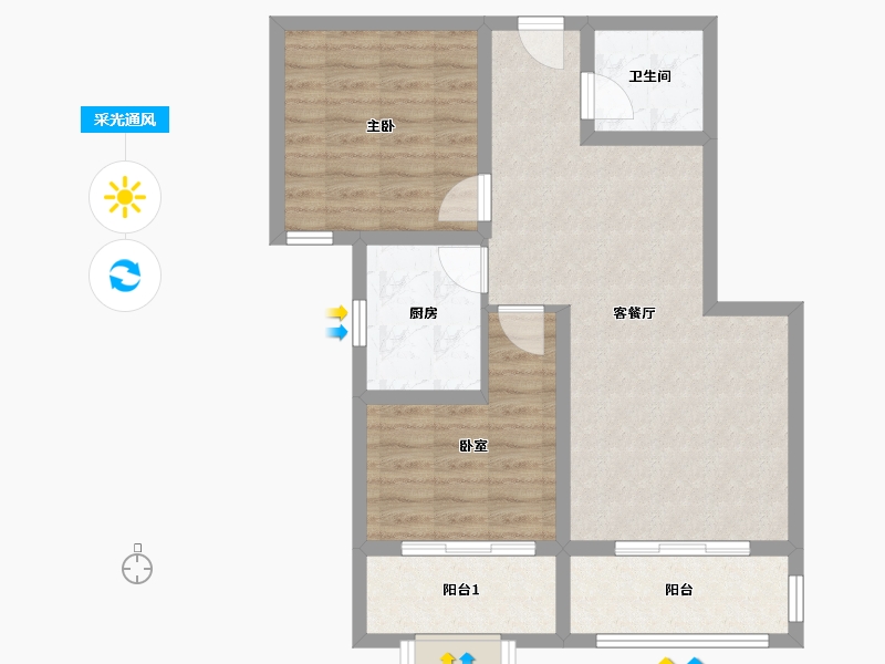 河北省-保定市-天保绿城-73.00-户型库-采光通风