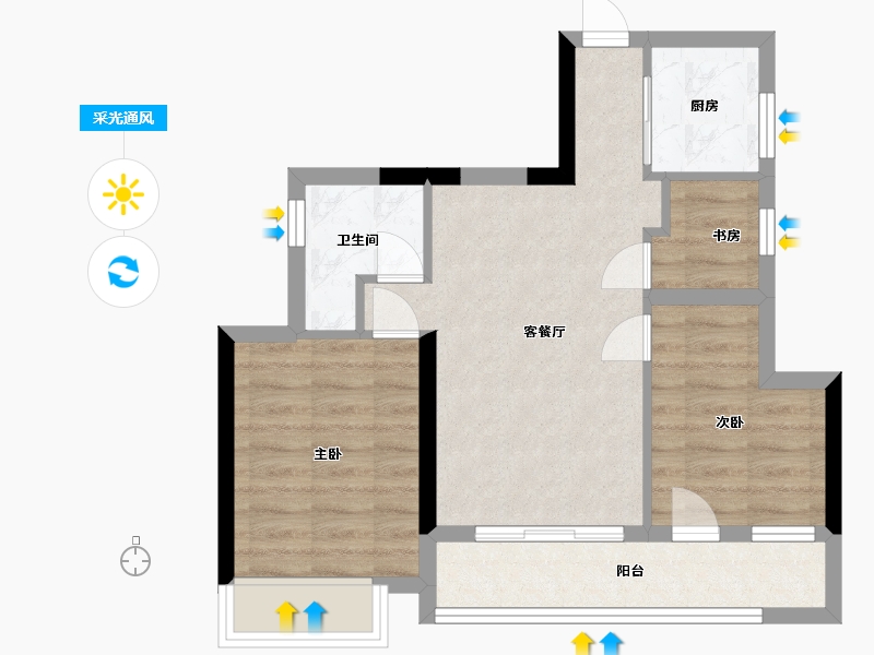 浙江省-湖州市-金宸湾-70.00-户型库-采光通风