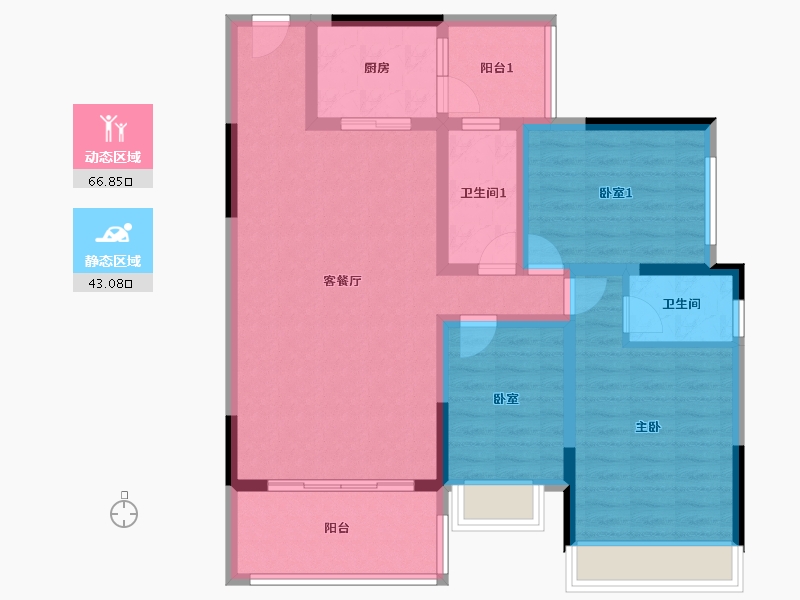 广东省-清远市-豪源美居-98.60-户型库-动静分区