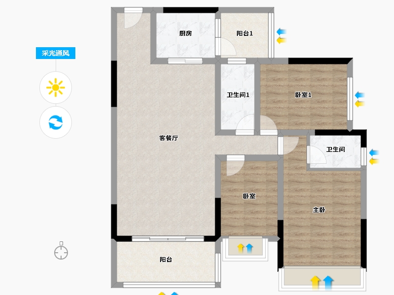 广东省-清远市-豪源美居-98.60-户型库-采光通风