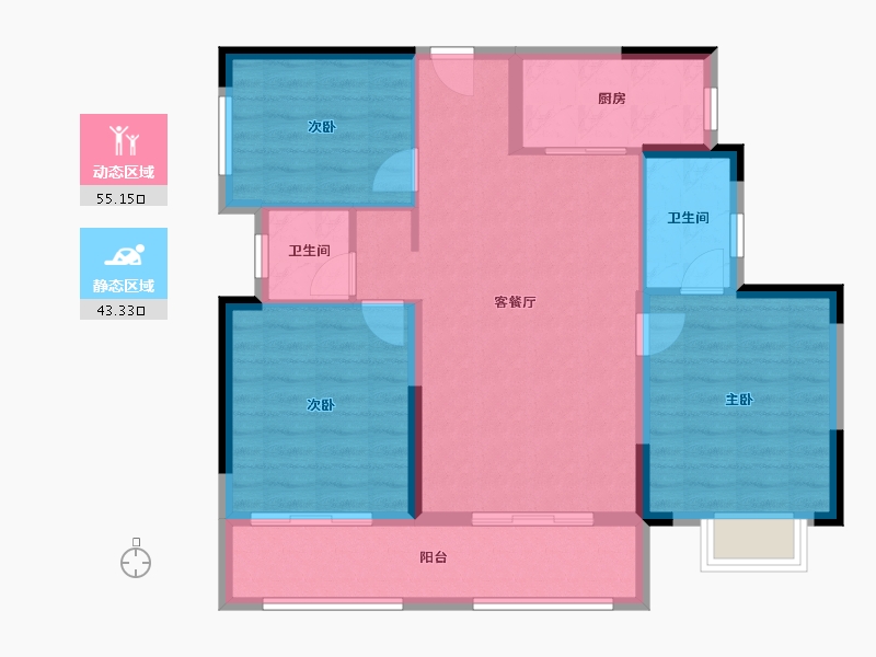 湖南省-岳阳市-中建·嘉和城-100.00-户型库-动静分区