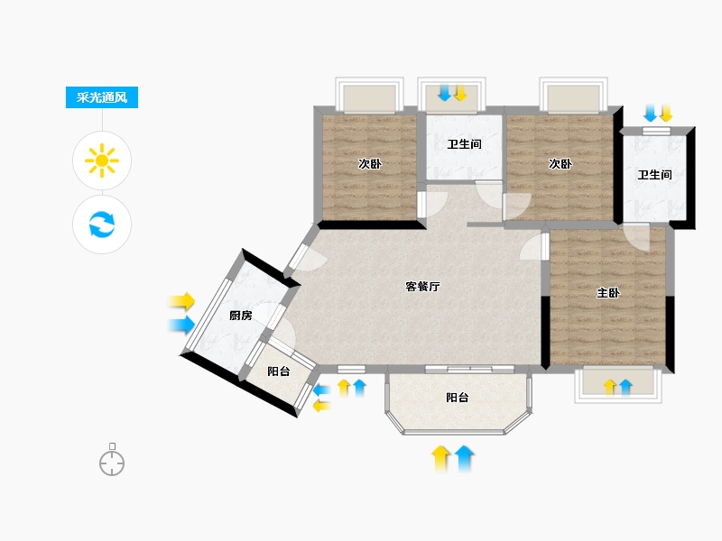 四川省-成都市-鹭湖宫全景舱-100.00-户型库-采光通风