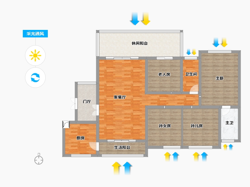 四川省-广元市-广元邦泰天誉-130.75-户型库-采光通风