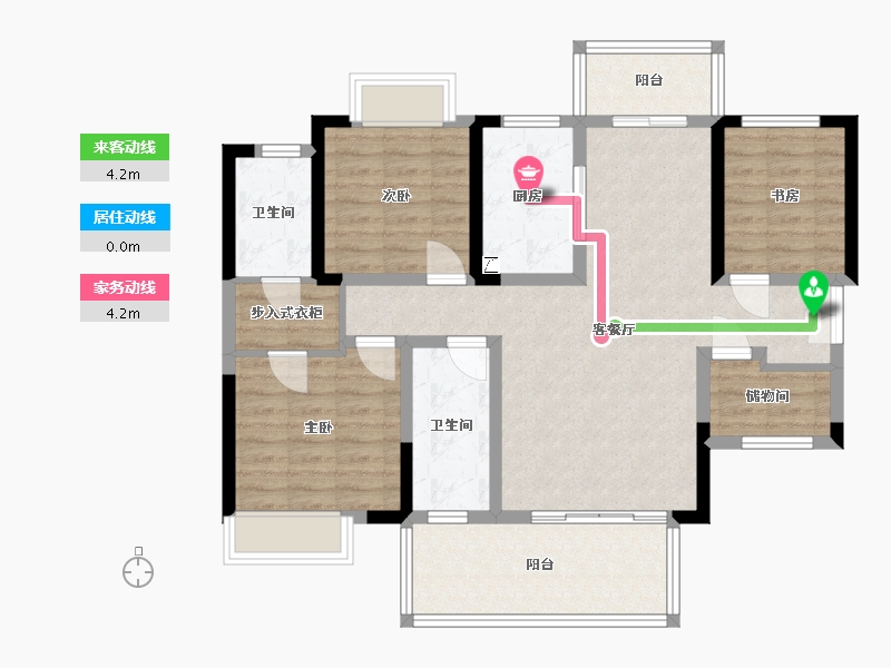 湖南省-长沙市-大汉月亮河畔-120.00-户型库-动静线