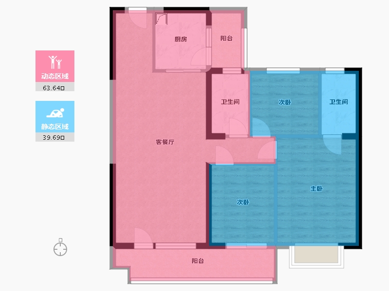 辽宁省-沈阳市-碧桂园大城印象-100.00-户型库-动静分区