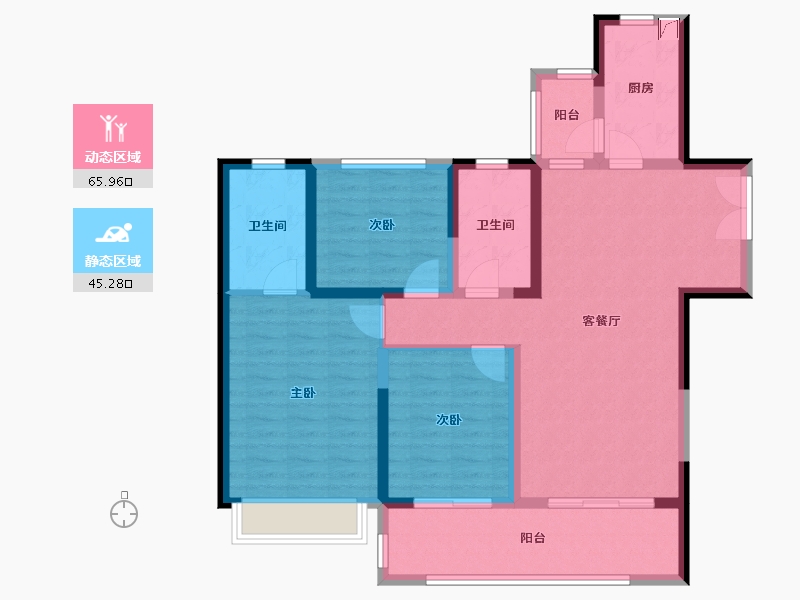 安徽省-六安市-雍华府-99.00-户型库-动静分区