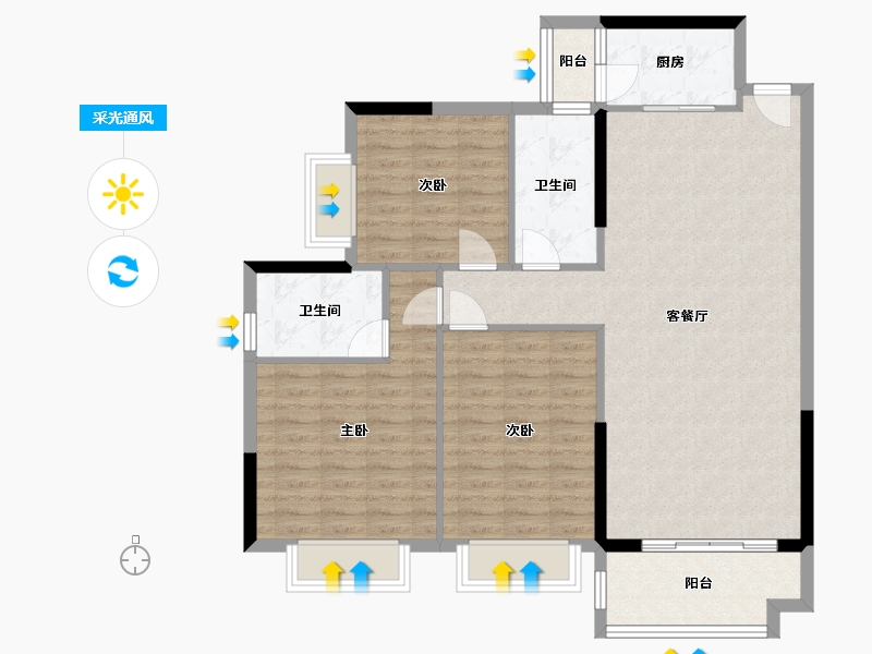 广东省-阳江市-领美生活广场-107.00-户型库-采光通风