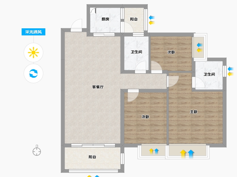 广西壮族自治区-梧州市-翰林府-98.00-户型库-采光通风