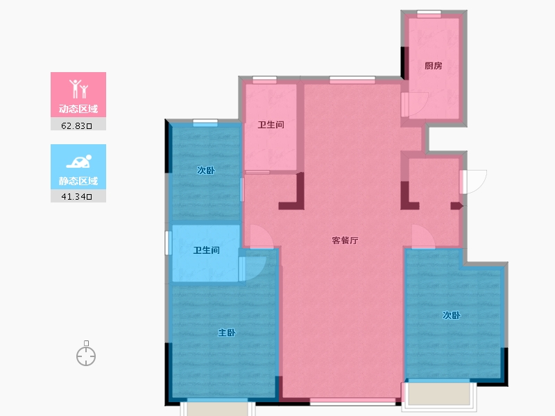 辽宁省-沈阳市-恒大盛京珺庭-90.00-户型库-动静分区