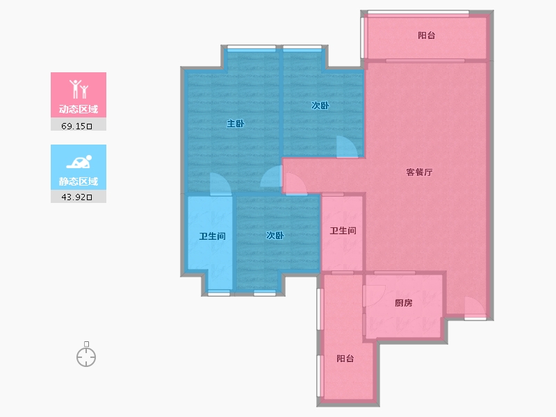 广东省-广州市-人盛巴厘天地-90.68-户型库-动静分区