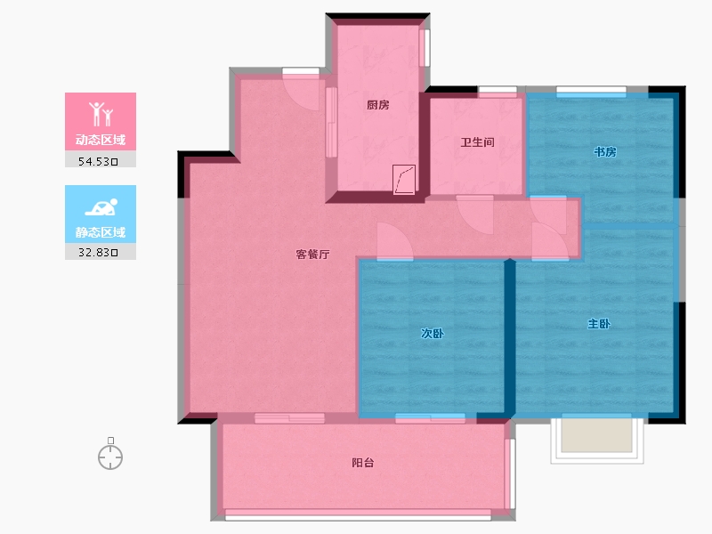 江苏省-南通市-翰林苑-78.00-户型库-动静分区