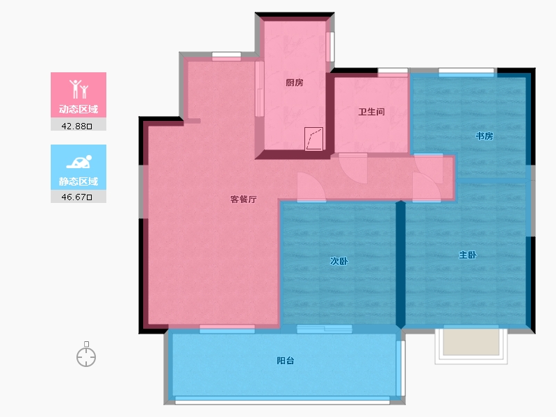 江苏省-南通市-翰林苑-80.00-户型库-动静分区