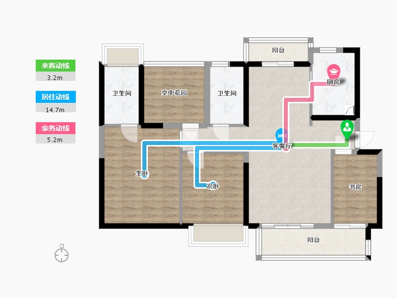 广东省-江门市-怡福东华名岸-99.60-户型库-动静线