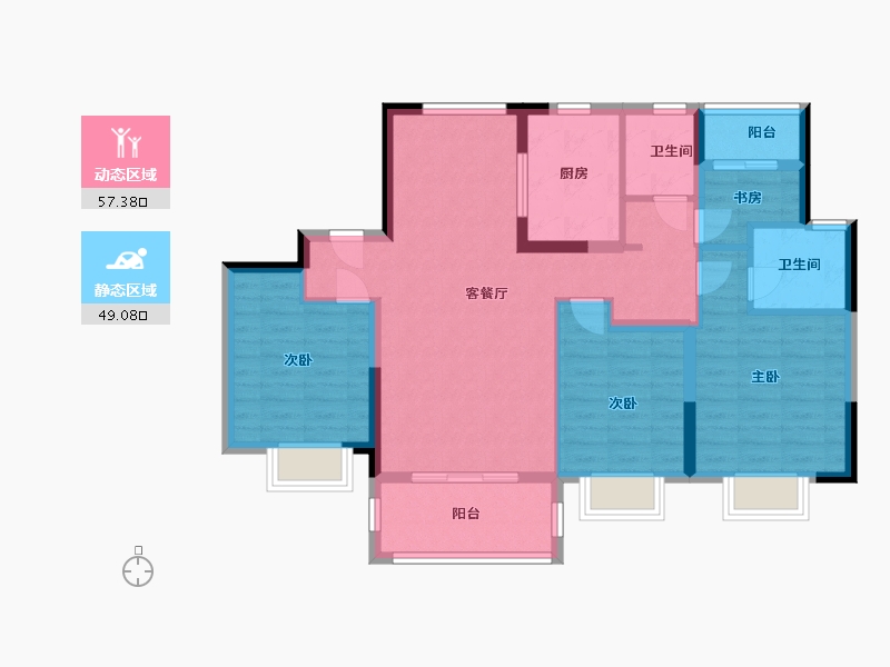 江苏省-南京市-五矿澜悦溪山-95.00-户型库-动静分区