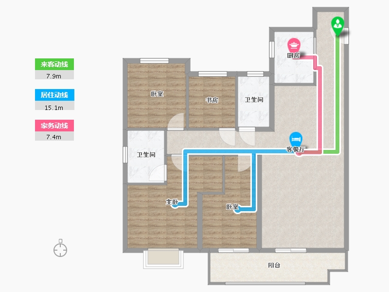 陕西省-铜川市-中骏世界城-120.00-户型库-动静线