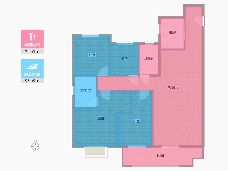 陕西省-铜川市-中骏世界城-120.00-户型库-动静分区