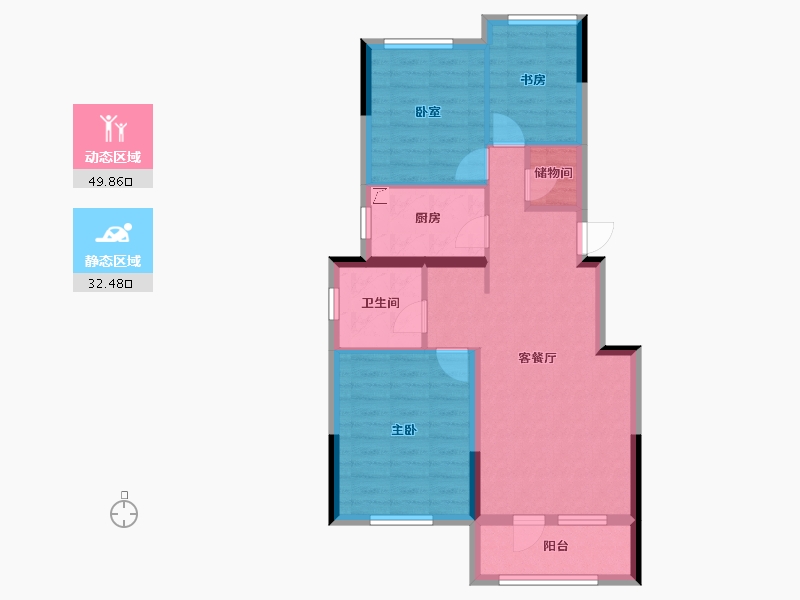 辽宁省-沈阳市-绿地罗斯福公馆-79.00-户型库-动静分区