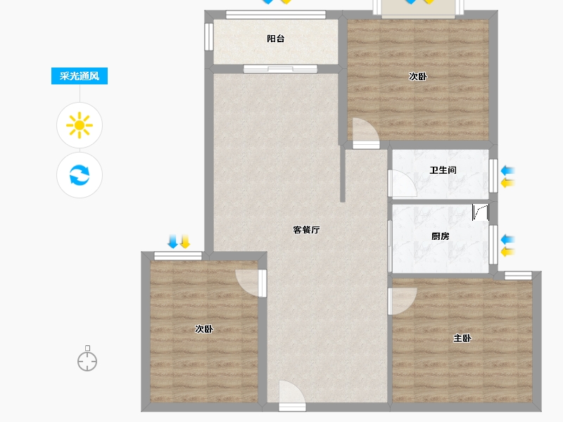 湖北省-十堰市-未来城-90.00-户型库-采光通风