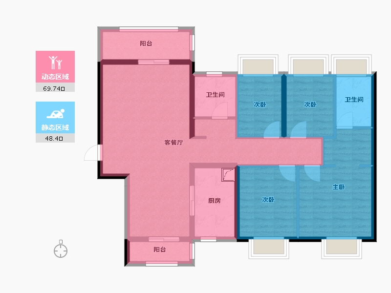 广东省-阳江市-美的未来中心-113.00-户型库-动静分区