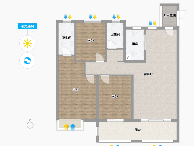 山东省-济宁市-栖贤雅苑-110.00-户型库-采光通风