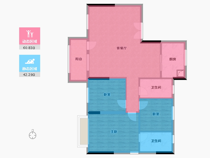 辽宁省-丹东市-凯旋世家-125.00-户型库-动静分区