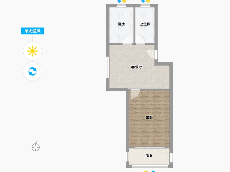 江苏省-无锡市-春潮花园一期-47.90-户型库-采光通风