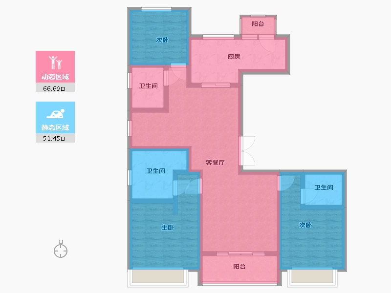 上海-上海市-晶萃名邸-104.00-户型库-动静分区