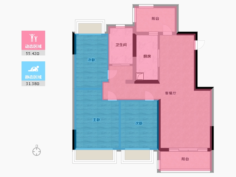 安徽省-马鞍山市-碧桂园滨江世家山湖郡-77.03-户型库-动静分区