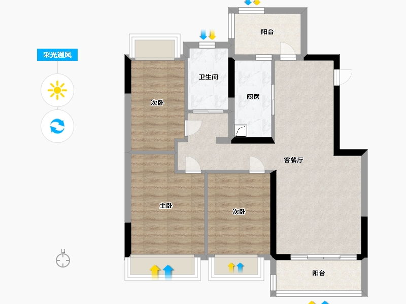 安徽省-马鞍山市-碧桂园滨江世家山湖郡-77.03-户型库-采光通风