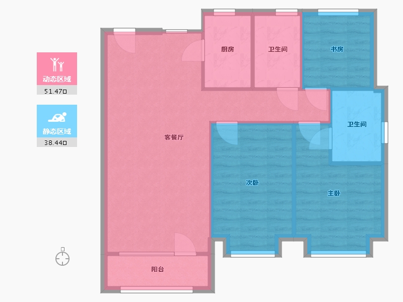 辽宁省-沈阳市-首开国风润城-91.00-户型库-动静分区