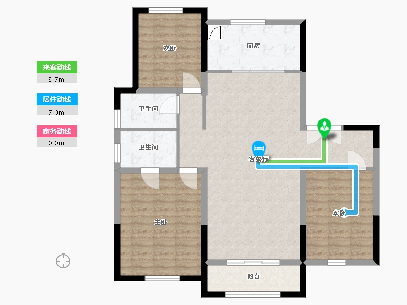 宁夏回族自治区-银川市-铂悦公馆-108.00-户型库-动静线