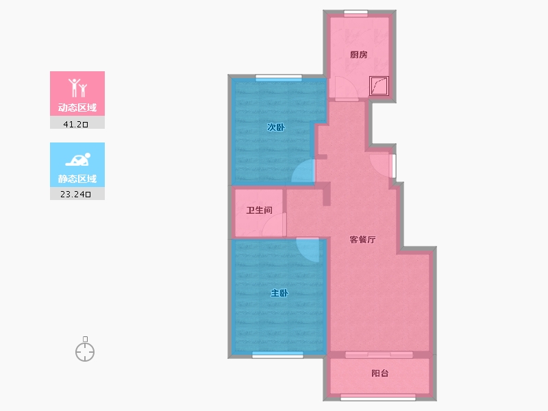 北京-北京市-水映兰庭-66.00-户型库-动静分区