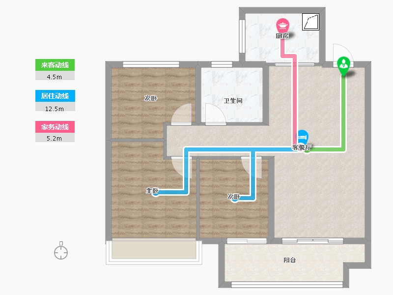 山东省-泰安市-宏尚江山里-85.00-户型库-动静线