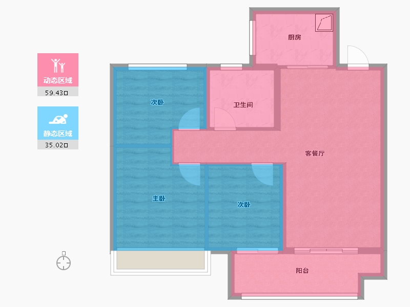 山东省-泰安市-宏尚江山里-85.00-户型库-动静分区