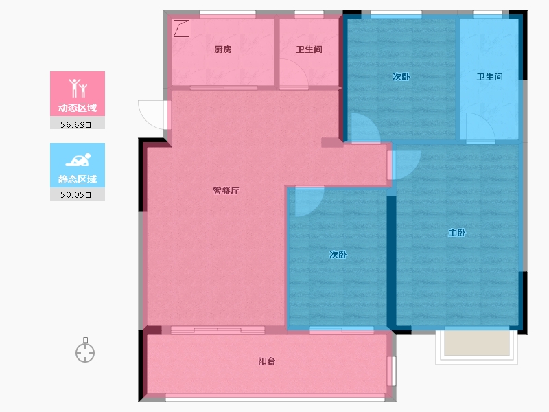 安徽省-合肥市-祥源花世界-97.00-户型库-动静分区