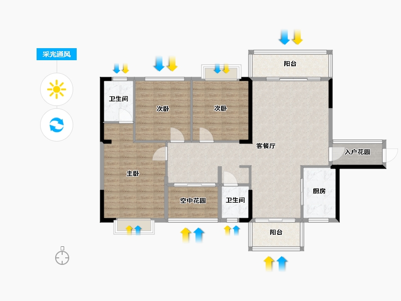 湖南省-郴州市-郴阳融园-120.00-户型库-采光通风