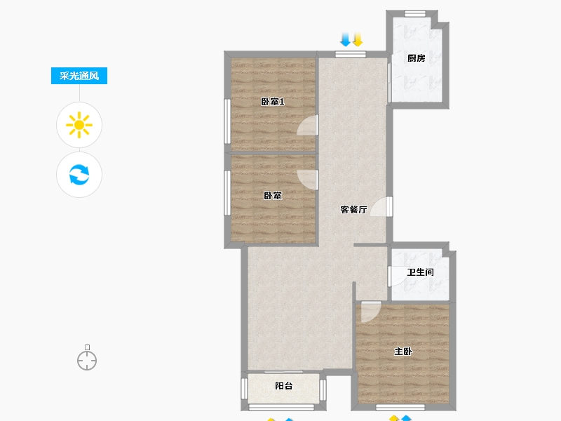 宁夏回族自治区-银川市-民生蔚湖城-99.00-户型库-采光通风