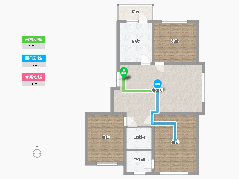 内蒙古自治区-呼伦贝尔市-瑞景庭院-98.93-户型库-动静线