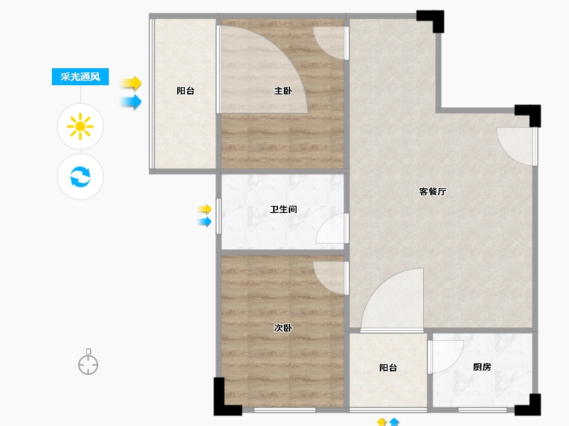 湖北省-武汉市-光谷新城-65.59-户型库-采光通风