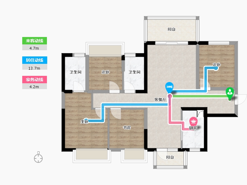 广西壮族自治区-南宁市-融创融公馆-94.00-户型库-动静线