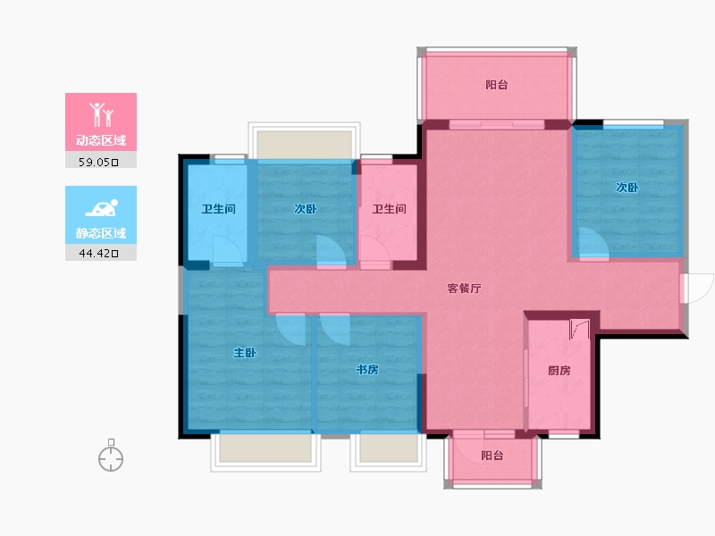 广西壮族自治区-南宁市-融创融公馆-94.00-户型库-动静分区