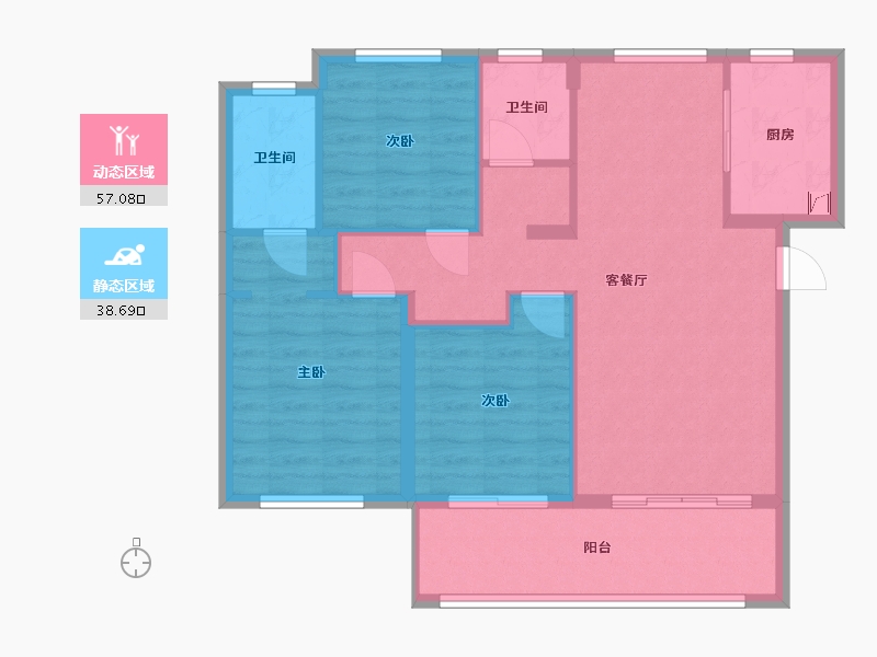 福建省-福州市-世茂云樽-80.00-户型库-动静分区