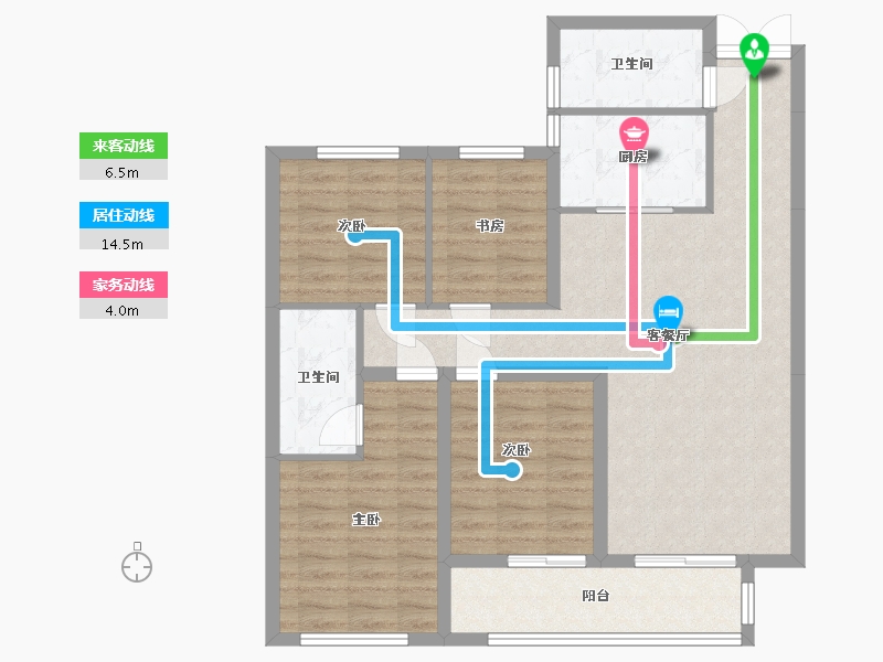 湖南省-长沙市-城发恒伟星雅韵-99.71-户型库-动静线