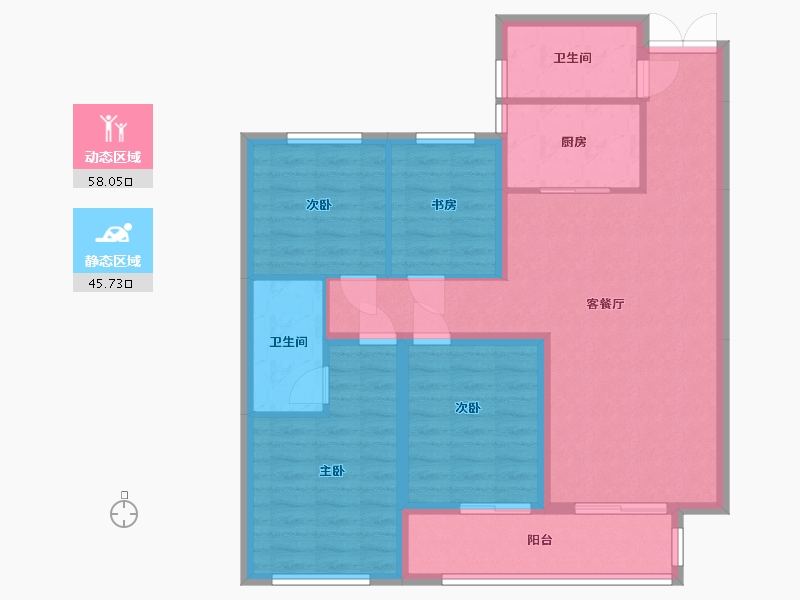 湖南省-长沙市-城发恒伟星雅韵-99.71-户型库-动静分区