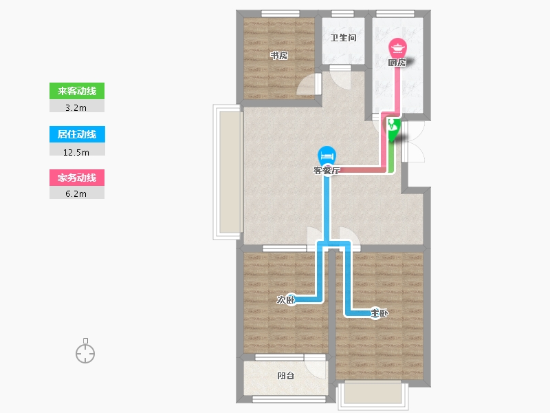 山东省-潍坊市-恒信凤栖桃源-85.84-户型库-动静线