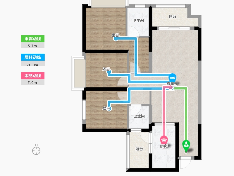 重庆-重庆市-融创御澜-89.35-户型库-动静线